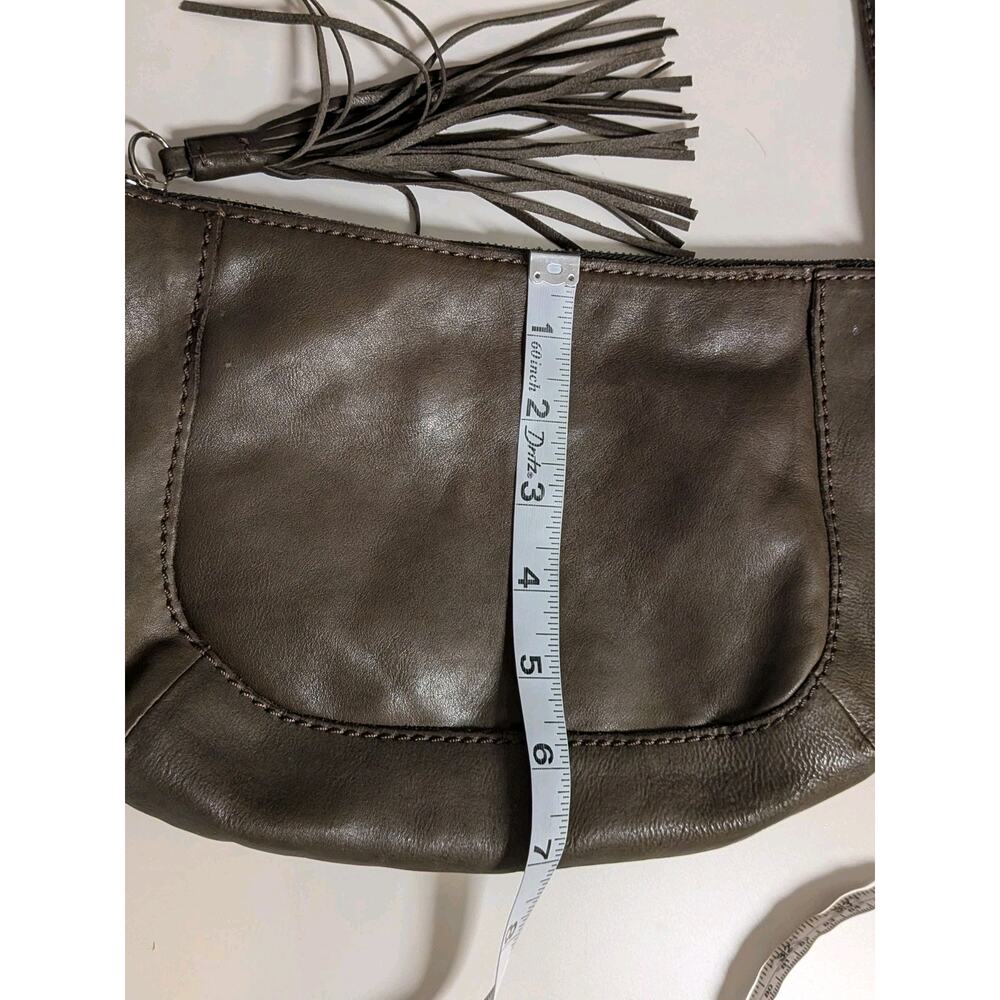 HOBO The Original Brown Leather Hobo Shoulder Bag Y2K Boho Tassel - Picture 8 of 8